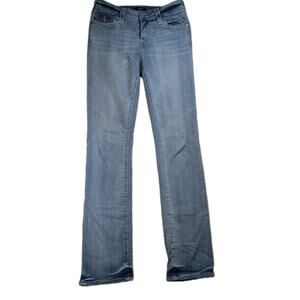 True Religion Billie Mid Rise Straight Jeans Womens 28x32.5 Light Wash Stretch